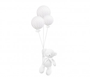Boo Teddy Bear with white balloons 