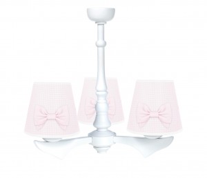 Three - armed chandelier with bows - Cheverny Pink
