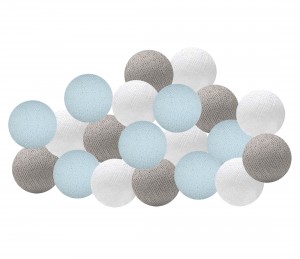 Girlanda Cotton Ball Lights błękitno - beżowa