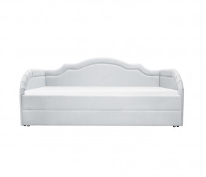 Manhattan velvet grey bed with a mattress