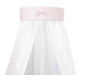 White wall canopy - pink panel with bow