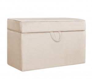 Quilted trunk- beige velvet 