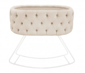 Upholstered cradle - velvet beige