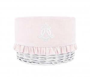 White round basket – small – Cheverny Pink 