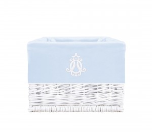 White wicker basket – medium – Royal Baby Blue