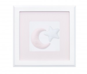 Pink picture with moon and star
