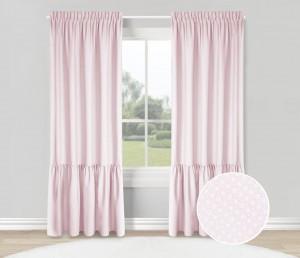 Zasłony Cheverny pudrowe z falbaną 