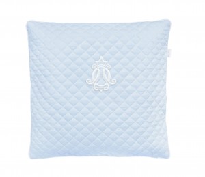 Poduszka pikowana błękitna z emblematem