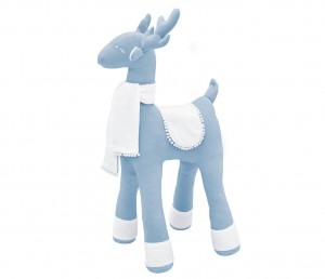 Renifer dekoracyjny aksamitny  błękitny 