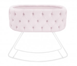 Upholstered cradle - velvet pink