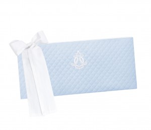 Cot bed bumper - quilted blue
