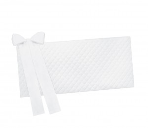 Cot bed bumper - quilted white