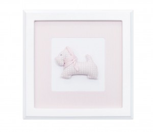 Pink picture with dog