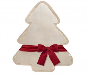 Velvet Christmas Tree pillow - beige