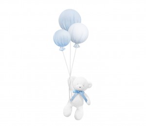 Miś Boo z błękitnymi balonikami