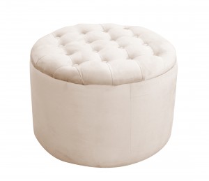 Quilted beige pouf 