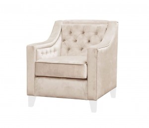 Classic armchair- beige velvet 