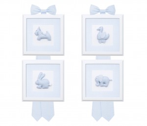 Zestaw 4 obrazków błękitnych