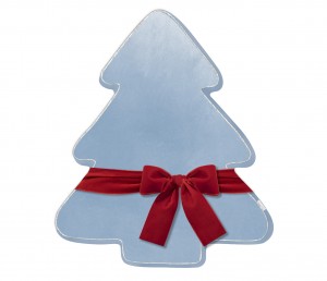 Velvet Christmas Tree pillow - blue