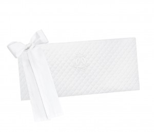Cot bed bumper - quilted white
