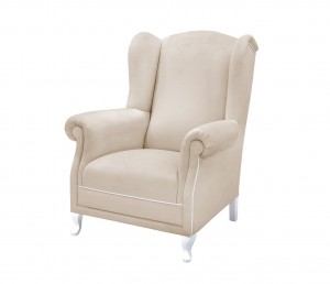 Feeding armchair- beige velvet 