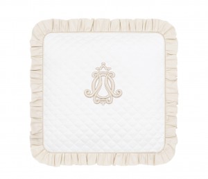 Quilted Classic Almond pillow with flounce