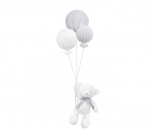 Boo Teddy Bear with grey balloons 