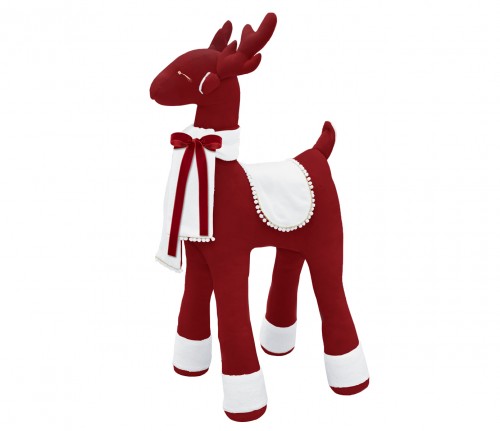 Renifer dekoracyjny aksamitny bordowy