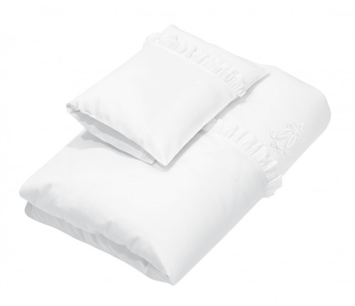 Baby bedding with flounce – Pure White