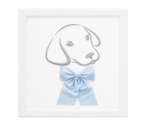 Mrs. Labrador picture with blue bow - XL
