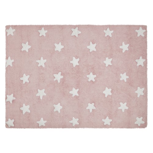 Pink rug with white stars