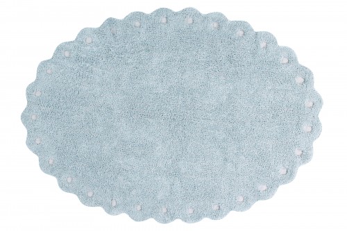 Blue oval cookie rug 