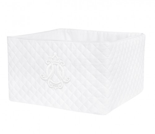 Quilted white care basket