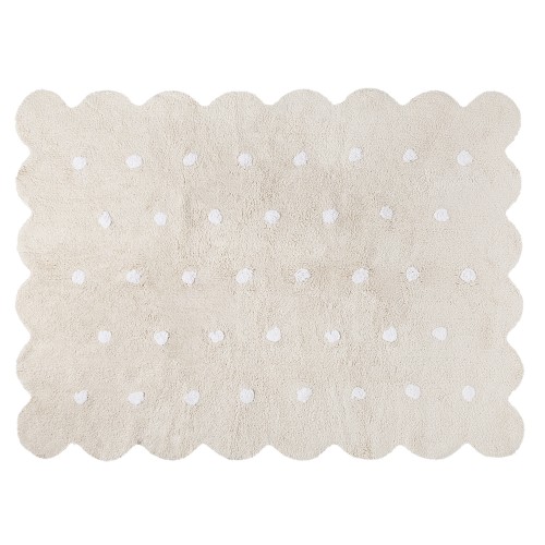 Beige biscuit rug with white dots