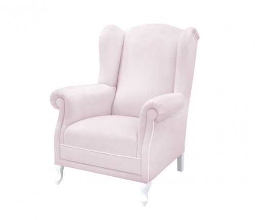 Feeding armchair- pink velvet