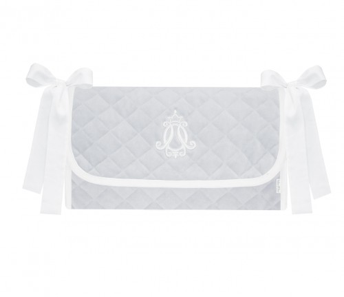 Lovely Grey crib bag with emblem 